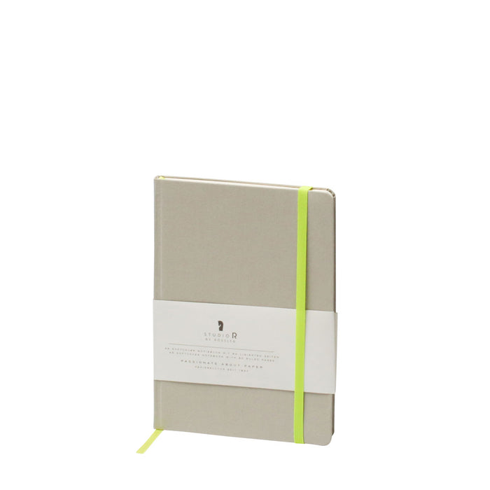 Notizbuch „Neon“ | A5 | Soft Cover - Stoffbezug | Mit Gummizug | stone