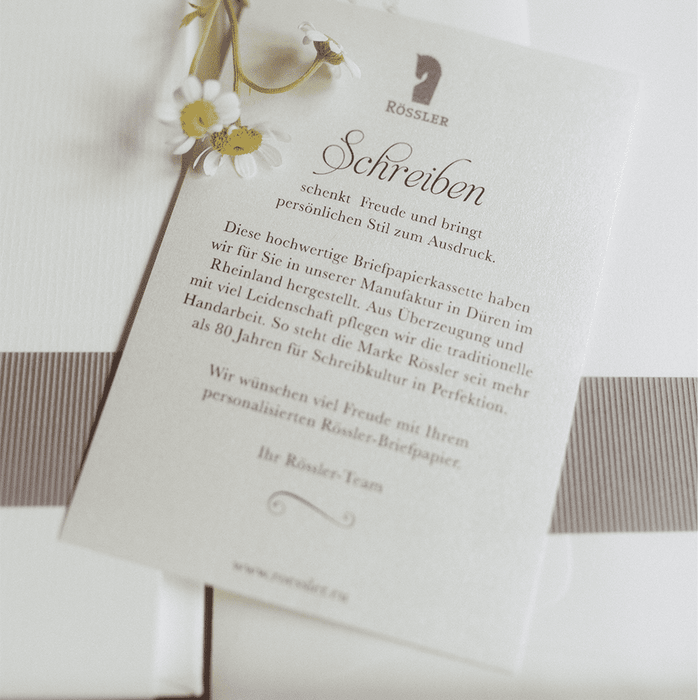 Personalisierbare Briefpapier Kassette | Edles Bütten Papier | 60 Stück | blau