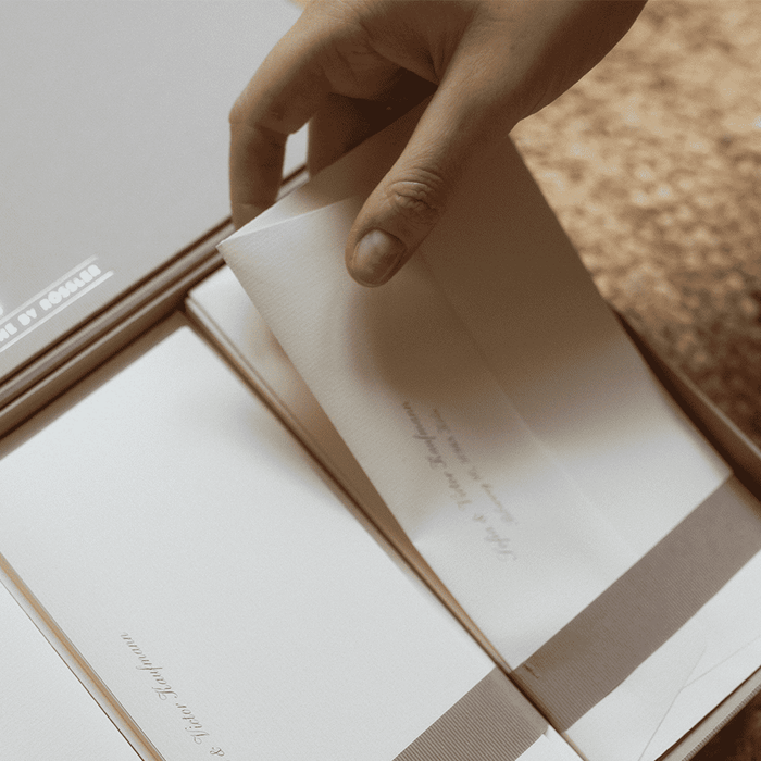 Personalisierbare Briefpapier Kassette | Edles Bütten Papier | 60 Stück | blau