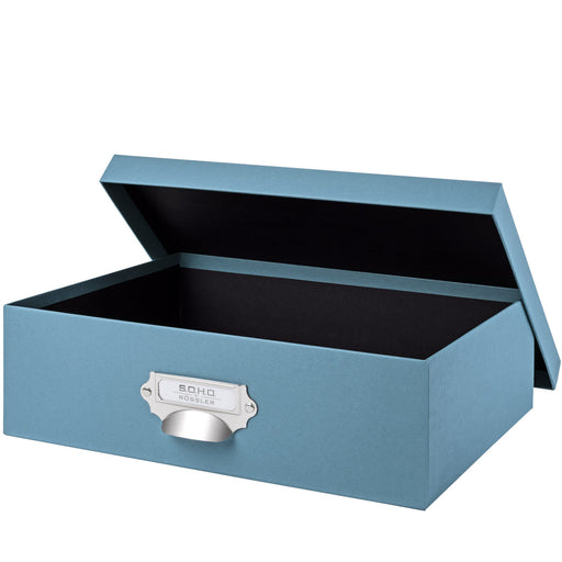 Aufbewahrungsbox mit Griff für A4, Denim-Blau