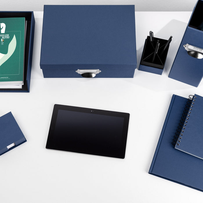 Aufbewahrungsbox mit Griff für A4, Navy-Blau